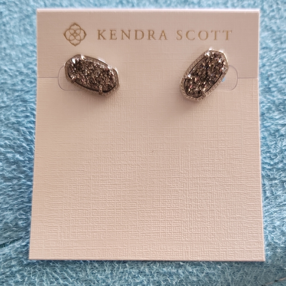 Kendra Scott Glittering Silver Stud Earrings